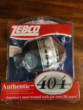Zebco 404 LE Spincast Reel in Black & Silver, New In Packaging